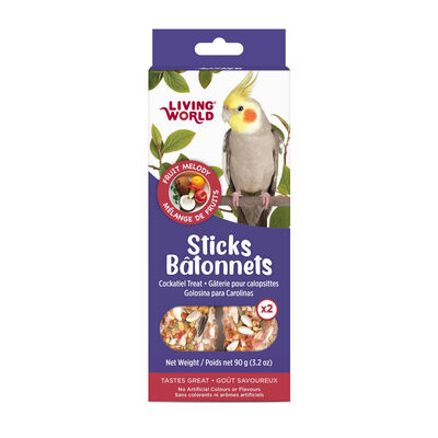 Living World Cockatiel Treat Sticks - Fruit Melody 2 pk