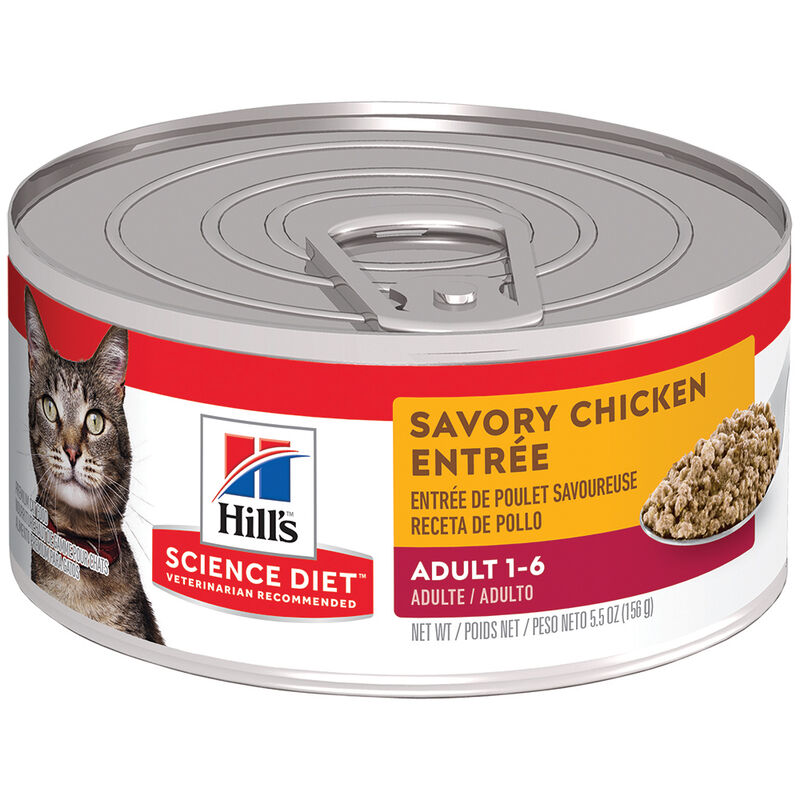 Science Diet, Adult Savory Chicken Canned Cat Food, 156g - Wet Cat Food image number null