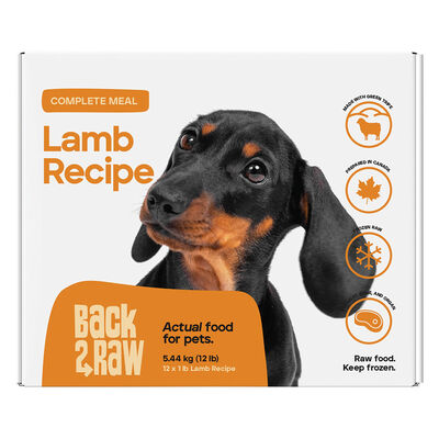 Back2Raw, Complete, Patty - Lamb , 5.44 kg - (12x0.45kg)