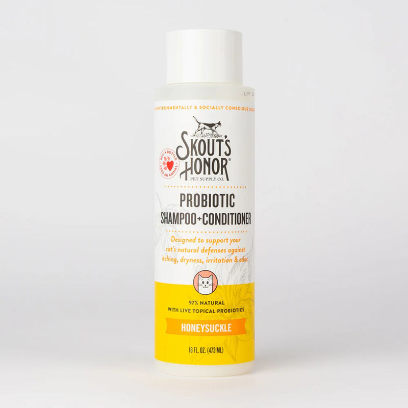 Skouts Honor, Probiotic Shampoo + Conditioner for Cats - Honeysuckle - 16 oz image number null