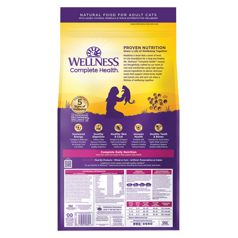 Wellness, Feline Adult - Grain Free -Complete Health - Indoor - Salmon & Herring Meal Recipe - Dry C image number null