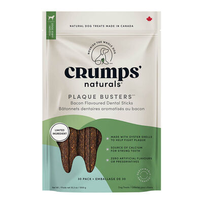 Crumps' Naturals, Plaque Busters 7" - Bacon - 30pk - Dog Treat