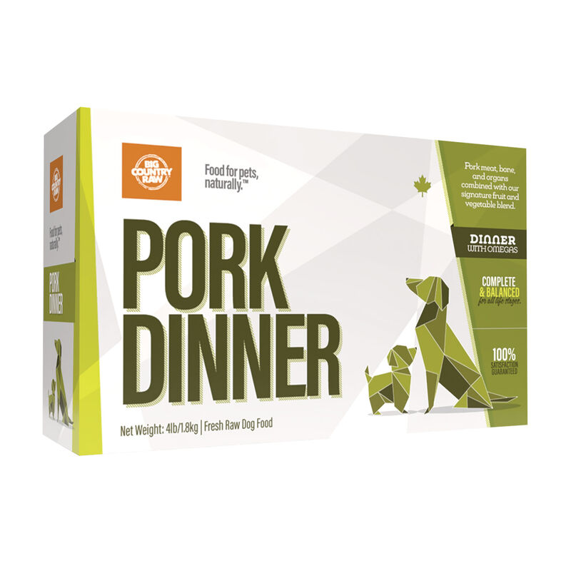 Big Country Raw, Pork Dinner - 4 lb - Frozen Dog Food image number null