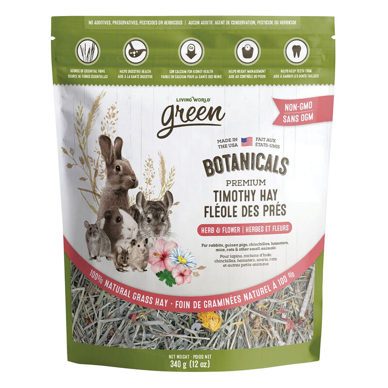 Living World Green Small Animal Premium Timothy Hay - Herb & Flower Mix - 340 g image number null