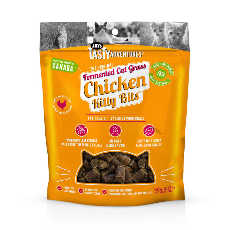 JAY'S TASTY ADVENTURES, Fermented Cat Grass Treats - Chicken - 60 g image number null