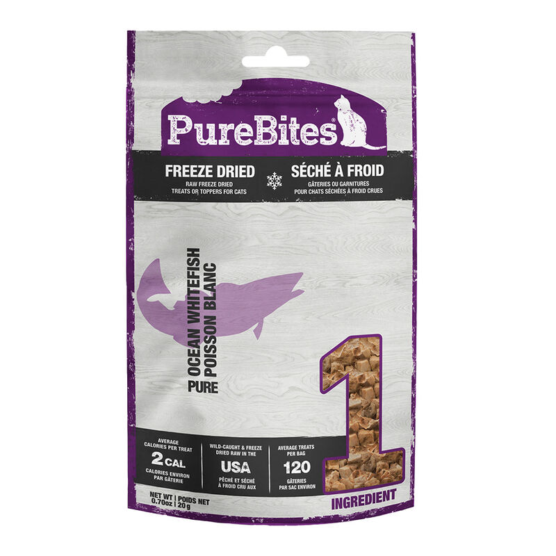 PureBites, Value Size Cat Treats, Ocean Whitefish - 20 g - Freeze Dried Cat Treat image number null