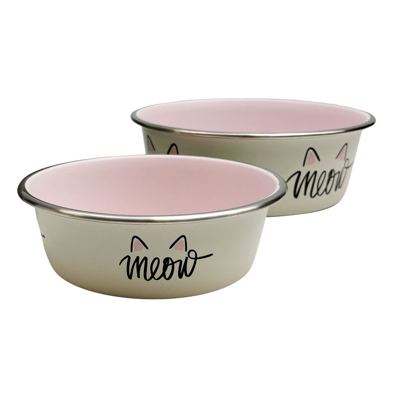Brigade Printed Cat Bowl -  White image number null