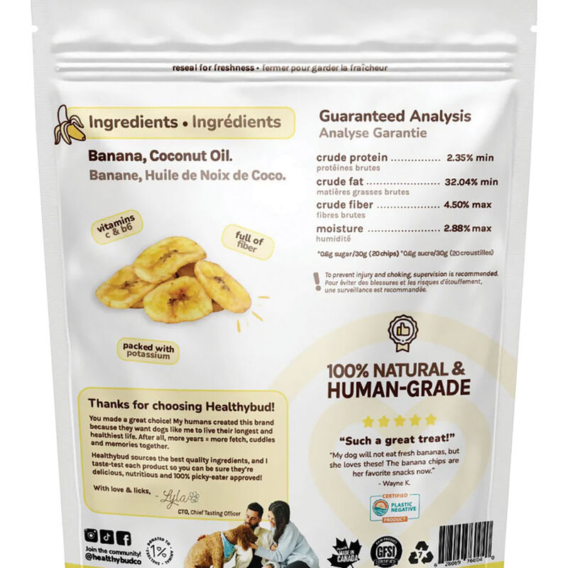 Healthybud, Vegan Banana Chips - Natural Dog Treat image number null
