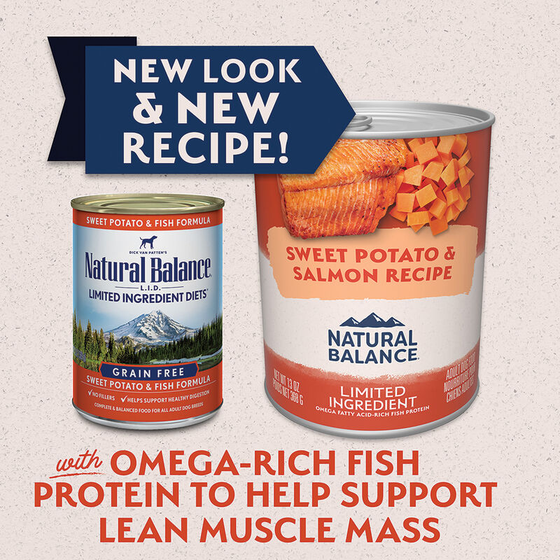 Natural Balance, Limited Ingredient Canned Dog Formula, Fish & Sweet Potato - 369 g - Wet Dog Food image number null