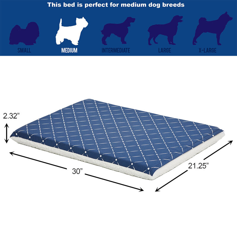 MidWest, Quiet Time Couture - Paxton Reversible Pad - Blue/Fleece image number null