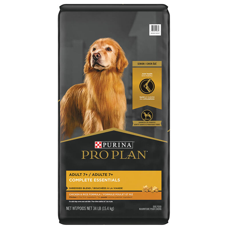 Purina Pro Plan Complete Essentials Shredded Blend Senior 7+, Chicken & Rice Dry Dog Food 15.4kg image number null