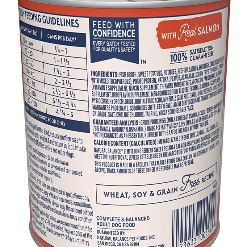 Natural Balance, Limited Ingredient Canned Dog Formula, Fish & Sweet Potato - 369 g - Wet Dog Food image number null
