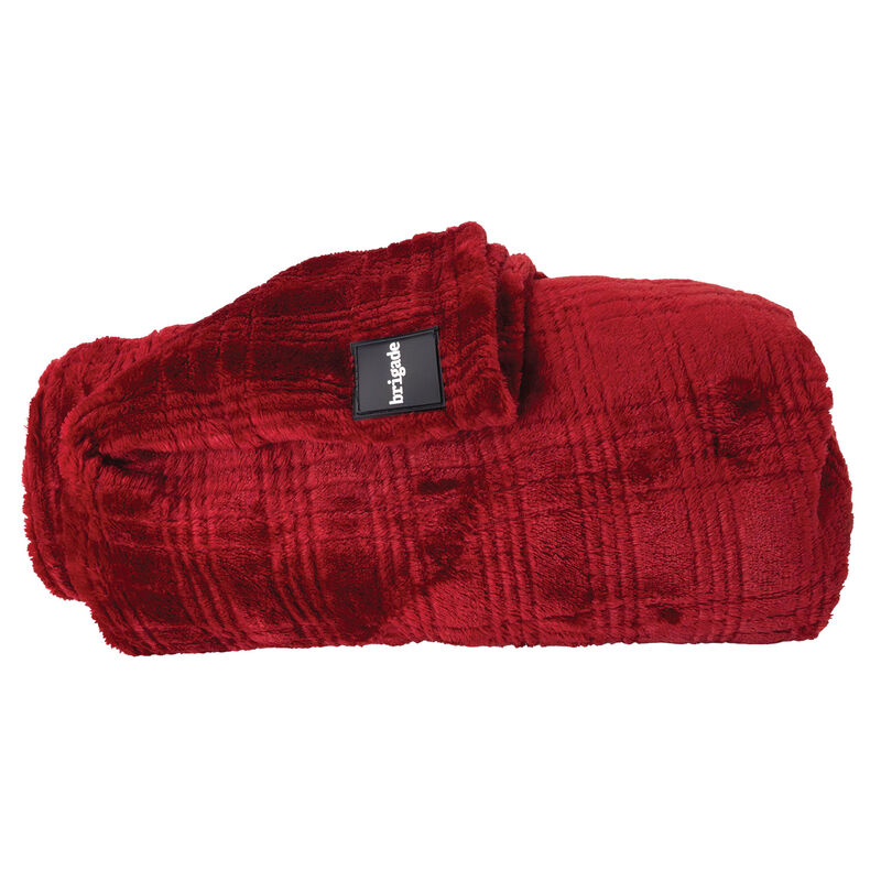 Brigade Ultra-Soft Plaid Blanket - Winery image number null