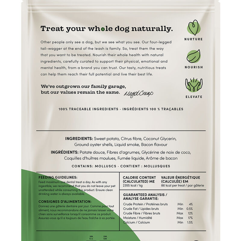 Crumps' Naturals, Bacon Style Plaque Busters - 7" - 10pk - Dog Treat image number null