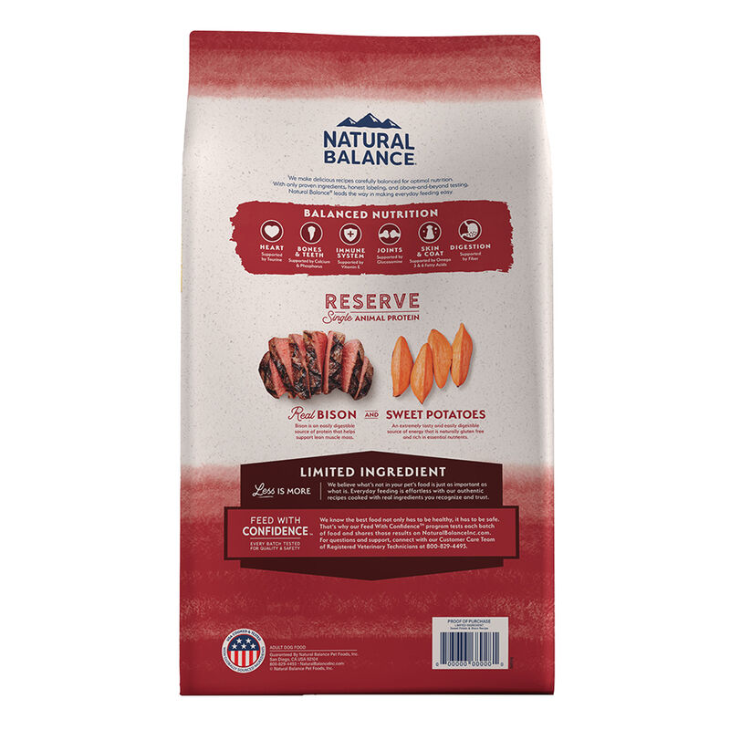 Natural Balance, Adult LID - Sweet Potato and Bison - 9.98 kg image number null