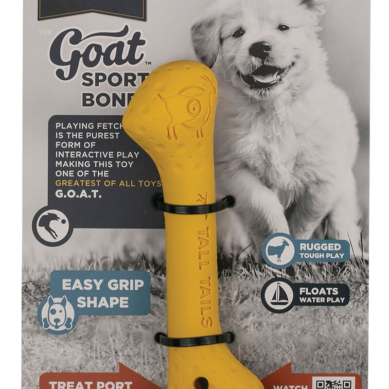 Tall Tails, GOAT Rubber Bone - 6" - Toss Dog Toy image number null