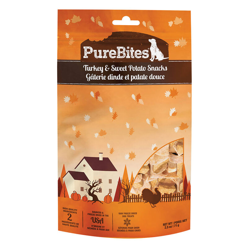 PureBites, Freeze Dried Fall Turkey & Sweet Potato &ndash; Dog Treats image number null