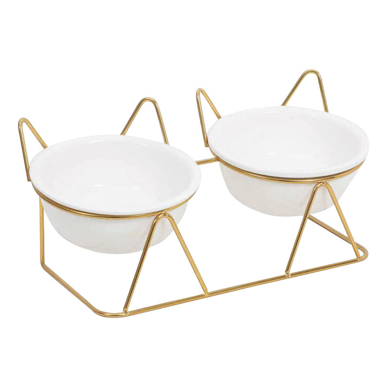 Brigade Double Ceramic Cat Bowls image number null
