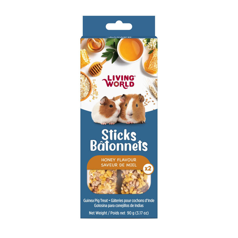 Living World Guinea Pig Treat Sticks - Honey Flavour 2pk image number null