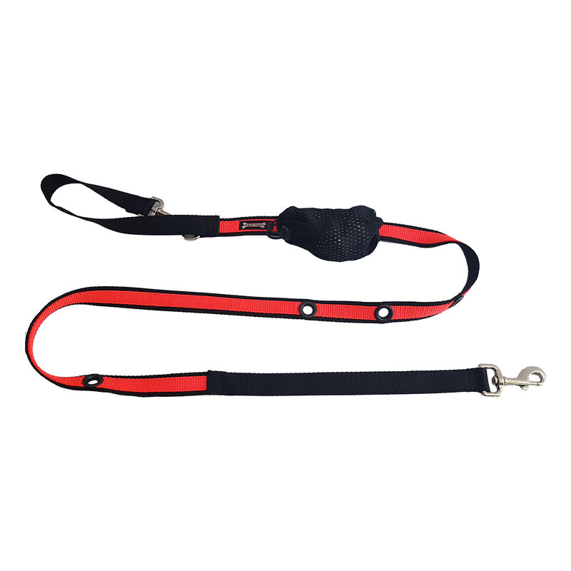 Smoochy Poochy, 2-Tone Nylon Hands Free Leash - Black/Orange - 1" x 6' image number null