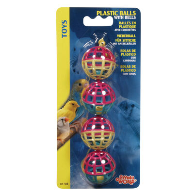 Living World Classic Plastic Balls w/ Bells Bird Toy