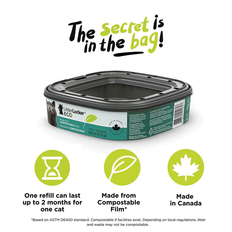 LitterLocker, Design Plus Eco Refill, Compostable Film, 12ft (Up To 2 Months) image number null