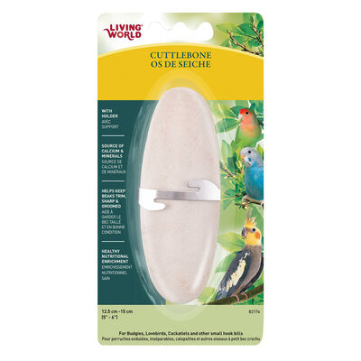 Living World, Cuttlebone with Holder &ndash; Bird Supplement