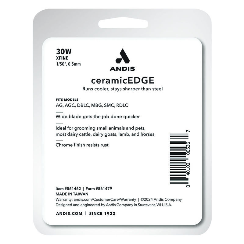 Andis, #30W CeramicEdge Wide Blade 1/50" - 0.5 mm image number null