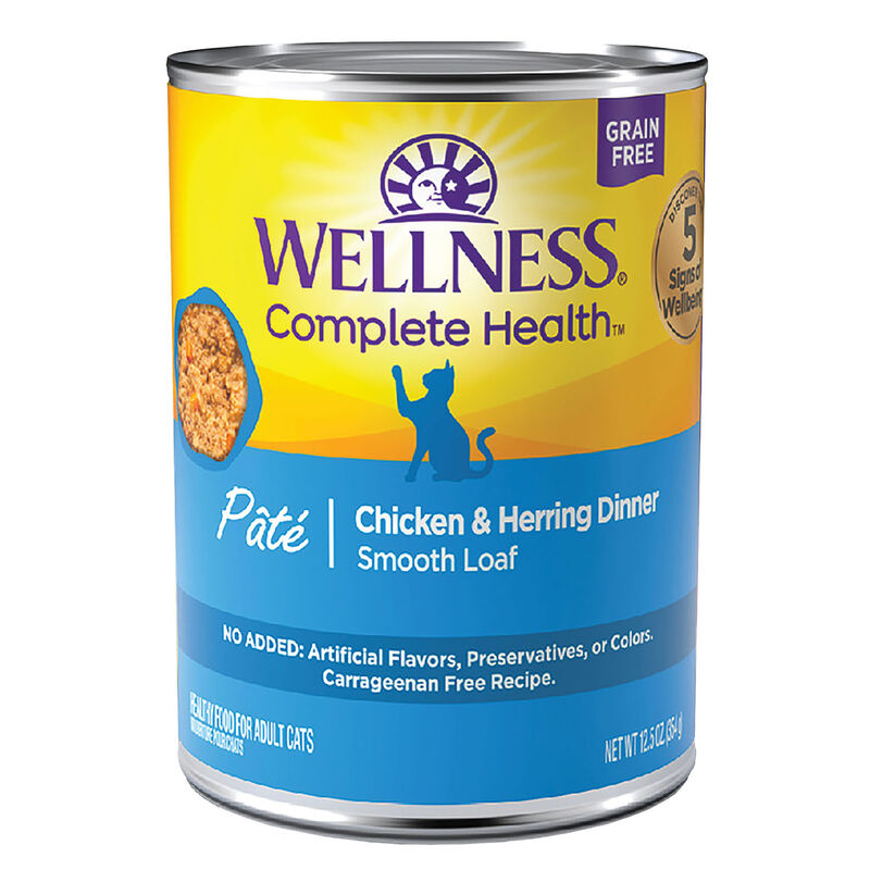 Wellness, Canned Cat Food, Complete Health, Chicken & Herring - Wet Cat Food image number null