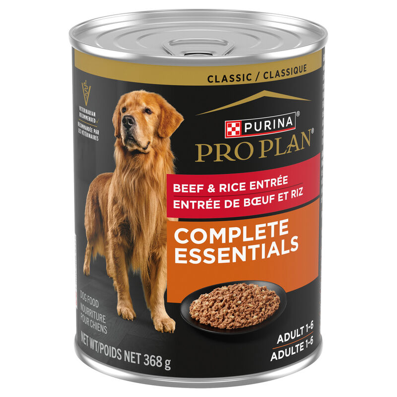 Pro Plan, Can, Adult-Complete Essentials-Beef & Rice - 368g - Wet Dog Food image number null