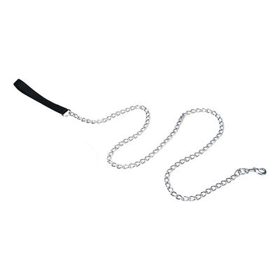 Chain Dog Leash with Nylon Handle, Black, 4.0 mm x 02'