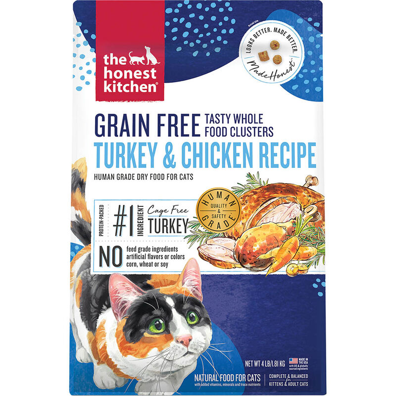 The Honest Kitchen, Grain Free Whole Food Clusters, Turkey & Chicken Recipe - Dry Cat Food image number null