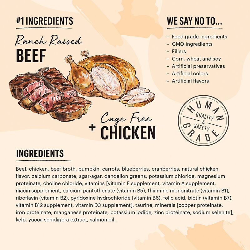 The Honest Kitchen, C&acirc;t&eacute;&trade; Grain Free Beef & Chicken P&acirc;t&eacute; - 79.4 g - Wet Cat Food image number null
