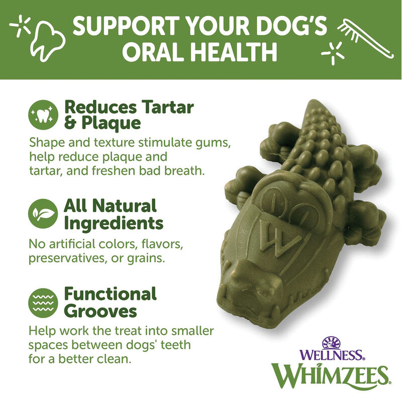 Whimzees, Dental Treat, Alligator Value Pouch - Large - 6 Pc image number null