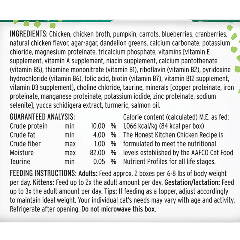 The Honest Kitchen, Feline Adult - Grain Free Minced Chicken in Bone Broth Gravy - 79.4 g - Wet Cat image number null