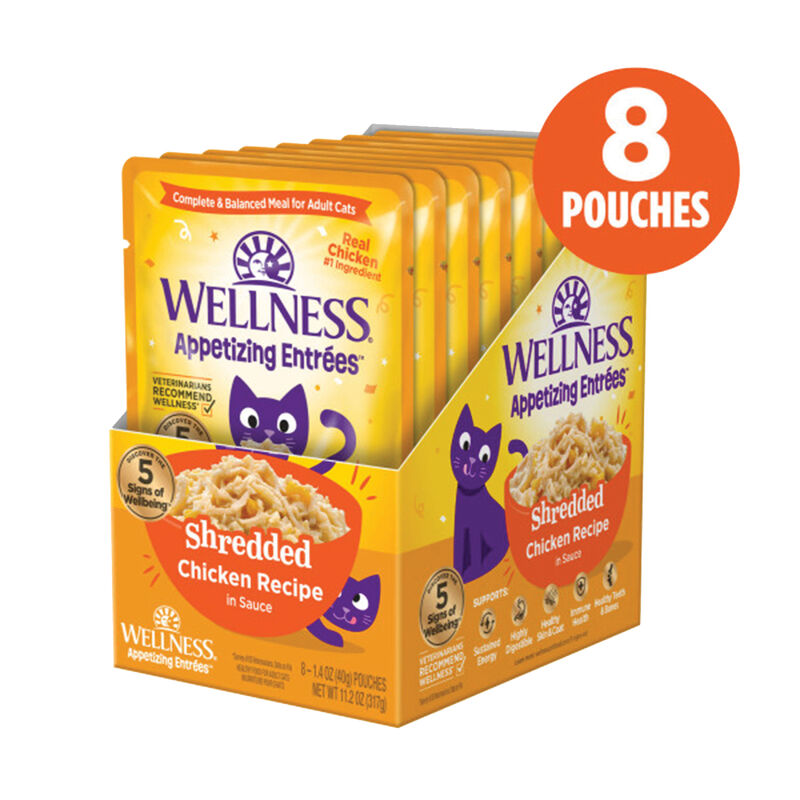 Wellness, Appetizing Entr&eacute;e - Shredded Chicken Recipe in Sauce - Wet Cat Food image number null