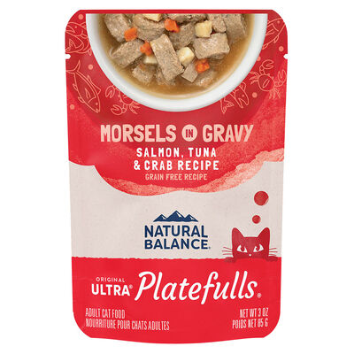 Natural Balance, Feline Adult Platefulls - Salmon, Tuna & Crab - 85 g - Wet Cat Food