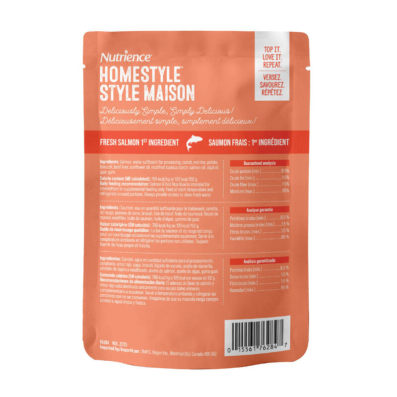 Nutrience, Homestyle Topper Salmon Red Rice Bowl &ndash; Dog Wet Food image number null