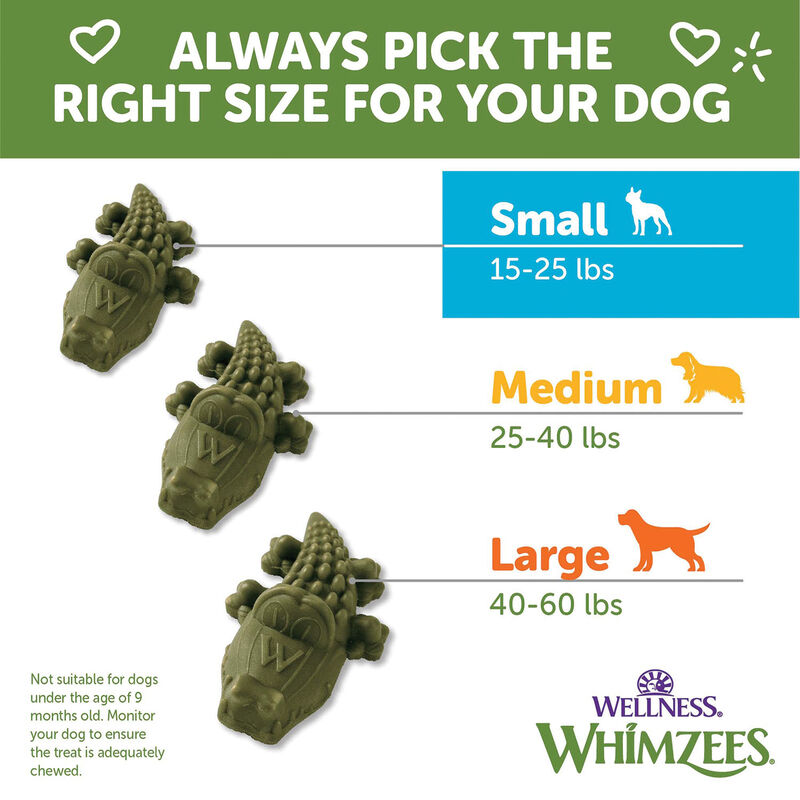 Whimzees, Dental Treat, Alligator Value Pouch - Small- 24 Pc image number null