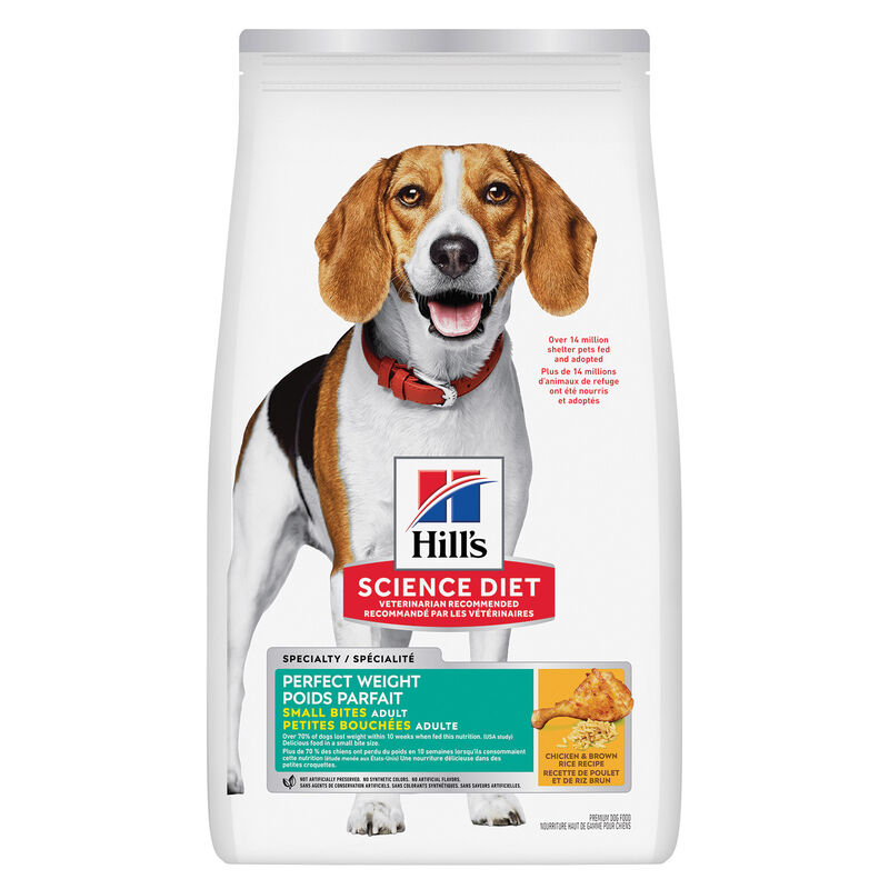 Science Diet, Adult Small Bites Perfect Weight Chicken Recipe - Dry Dog Food image number null