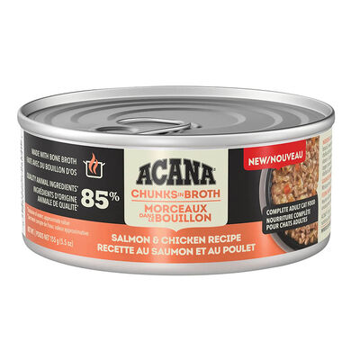 Acana, Can, Feline Adult, Chunks in Broth Salmon & Chicken Recipe, 155g