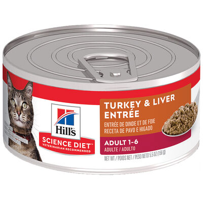 Science Diet, Adult Turkey & Liver Canned Cat Food, 156g - Wet Cat Food