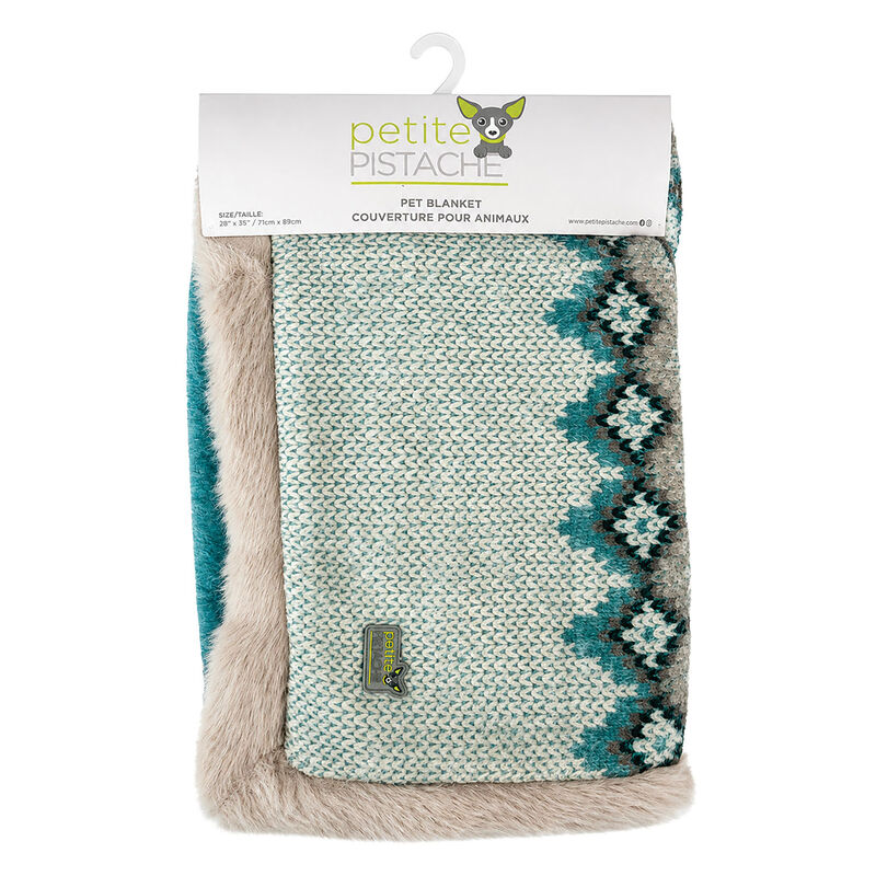 Petite Pistache Plush Blanket with Faux-Fur Lining for Tiny Dog image number null