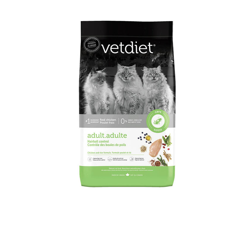 Vetdiet, Feline Adult - Hairball Control - Chicken & Rice - Dry Cat Food image number null