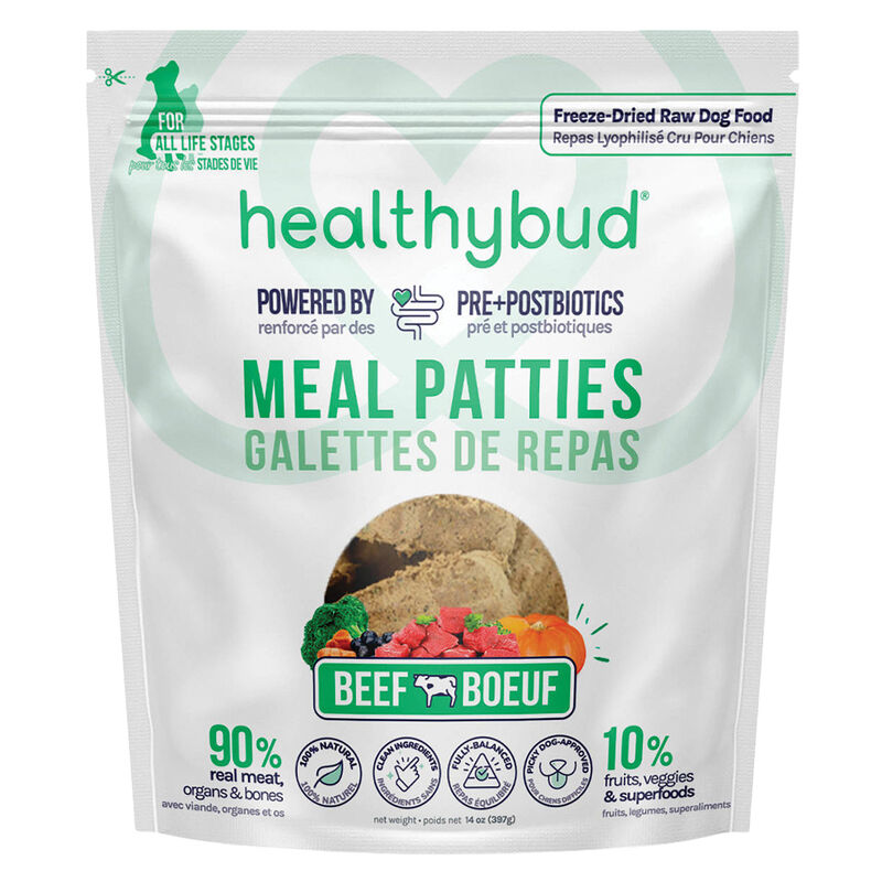 Healthybud, Freeze-Dried Beef Meal Patties 397g - Freeze Dried Dog Food image number null