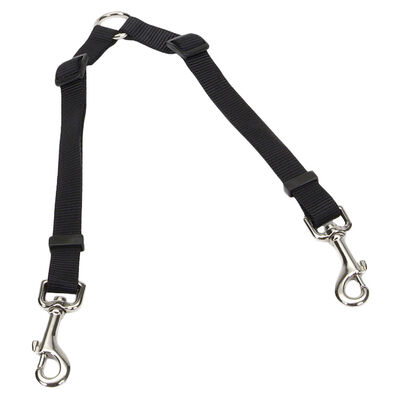 2 Dog Adjustable Coupler, Black, 3/4" x 24"-36"