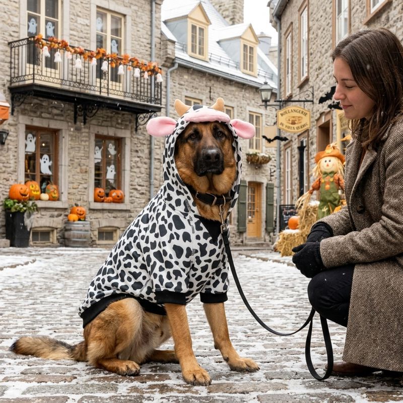 Cow Fleece Hoodie for Dogs image number null