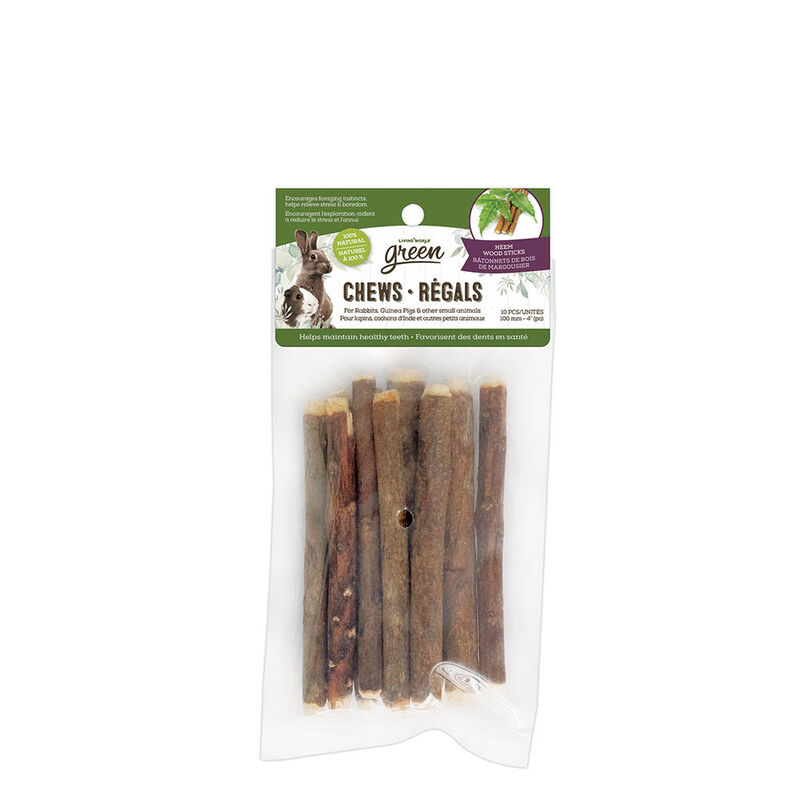 Living World Green, Small Animal Chews - Neem Sticks - 10pk image number null