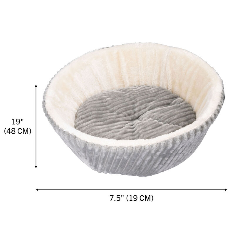 Brigade Wide Stripe Faux Fur Basket - Grey image number null
