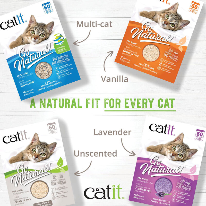 Catit Go Natural! Pea Husk Clumping Cat Litter Unscented - 5.6kg image number null